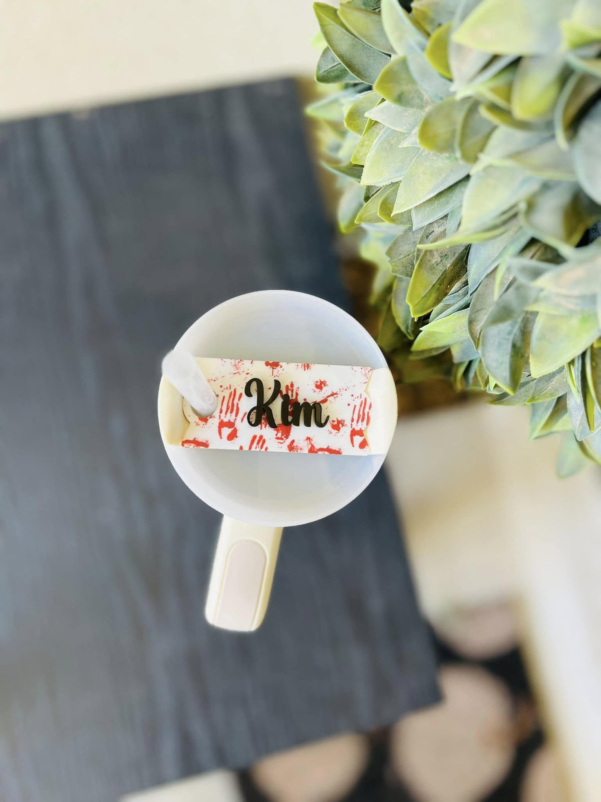 Horror Stanley Cup Topper: Bloody Handprint Straw Cover