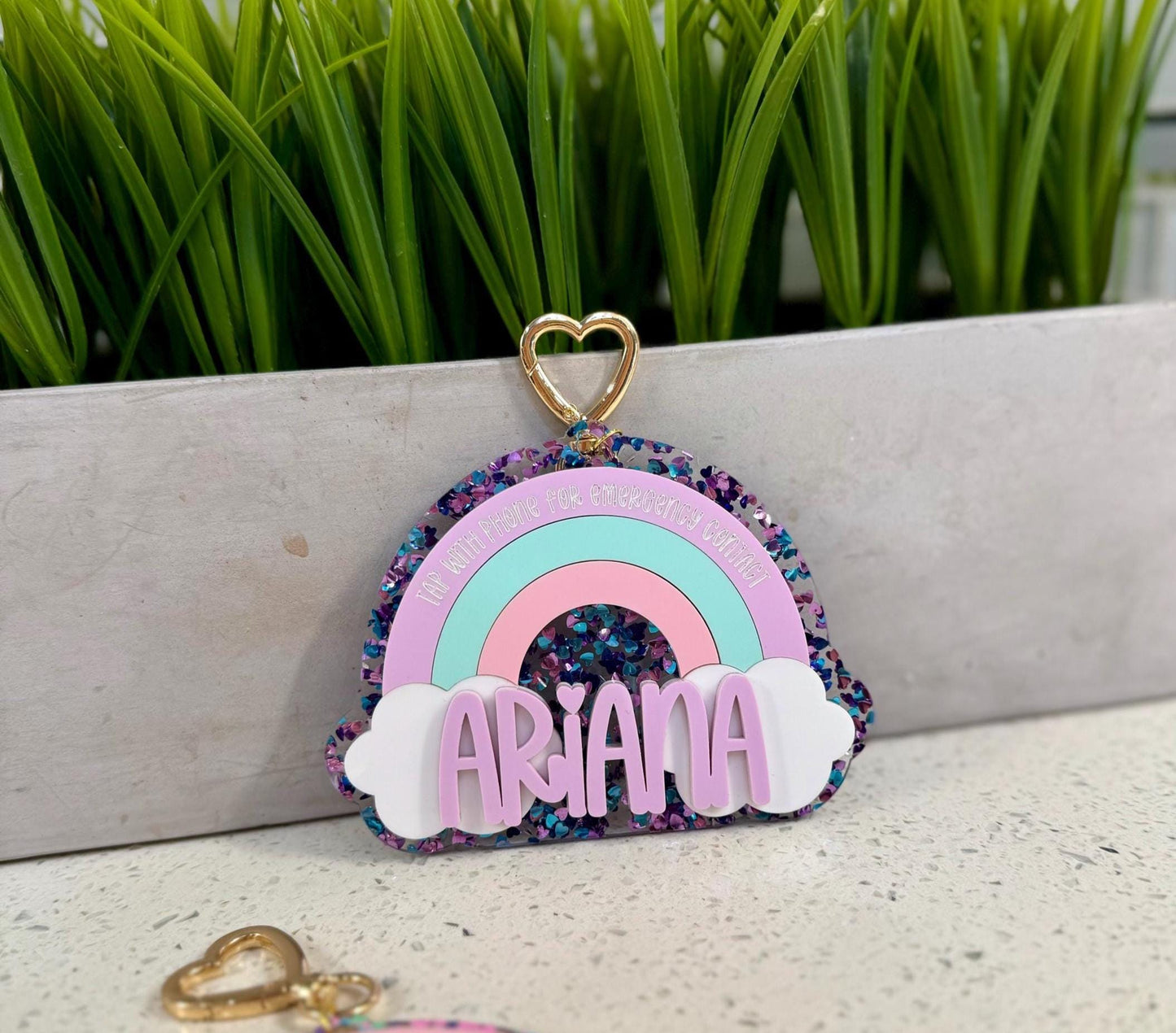 Rainbow NFC Key Chain | Kid safety tag | Emergency Contact | Back to School