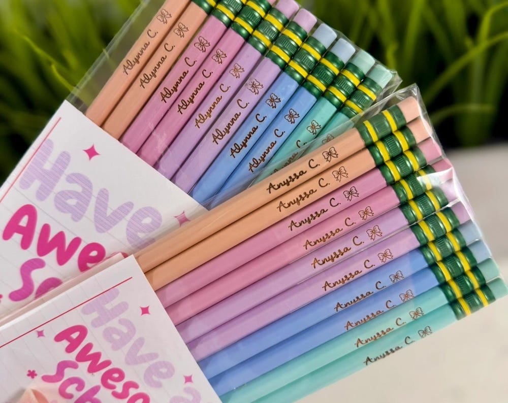 Personalized Engraved Pastel | Pencil Ticonderoga #2 | Back to School
