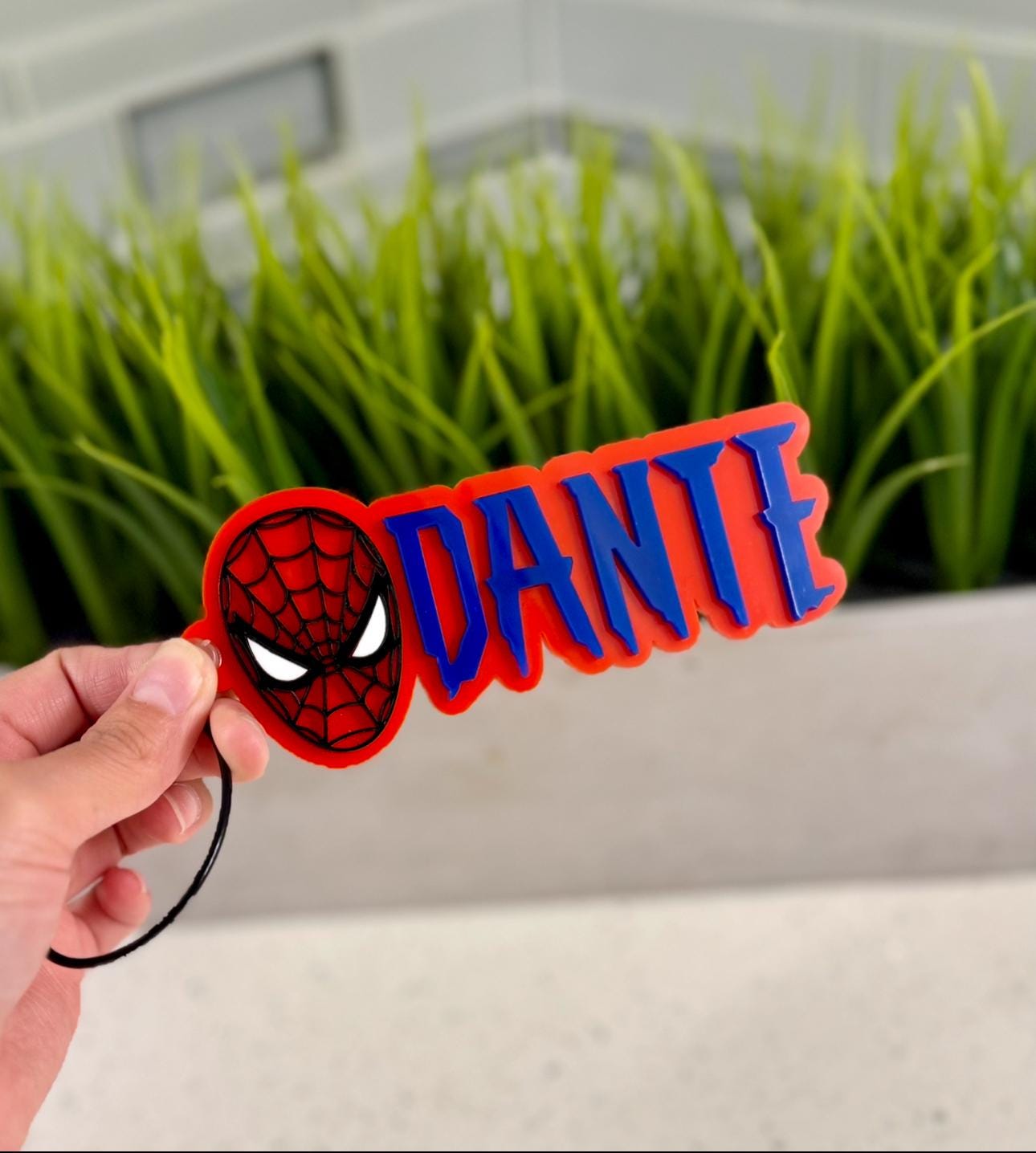 Personalized Spiderman Keychain: Comic Book Hero Name Tag