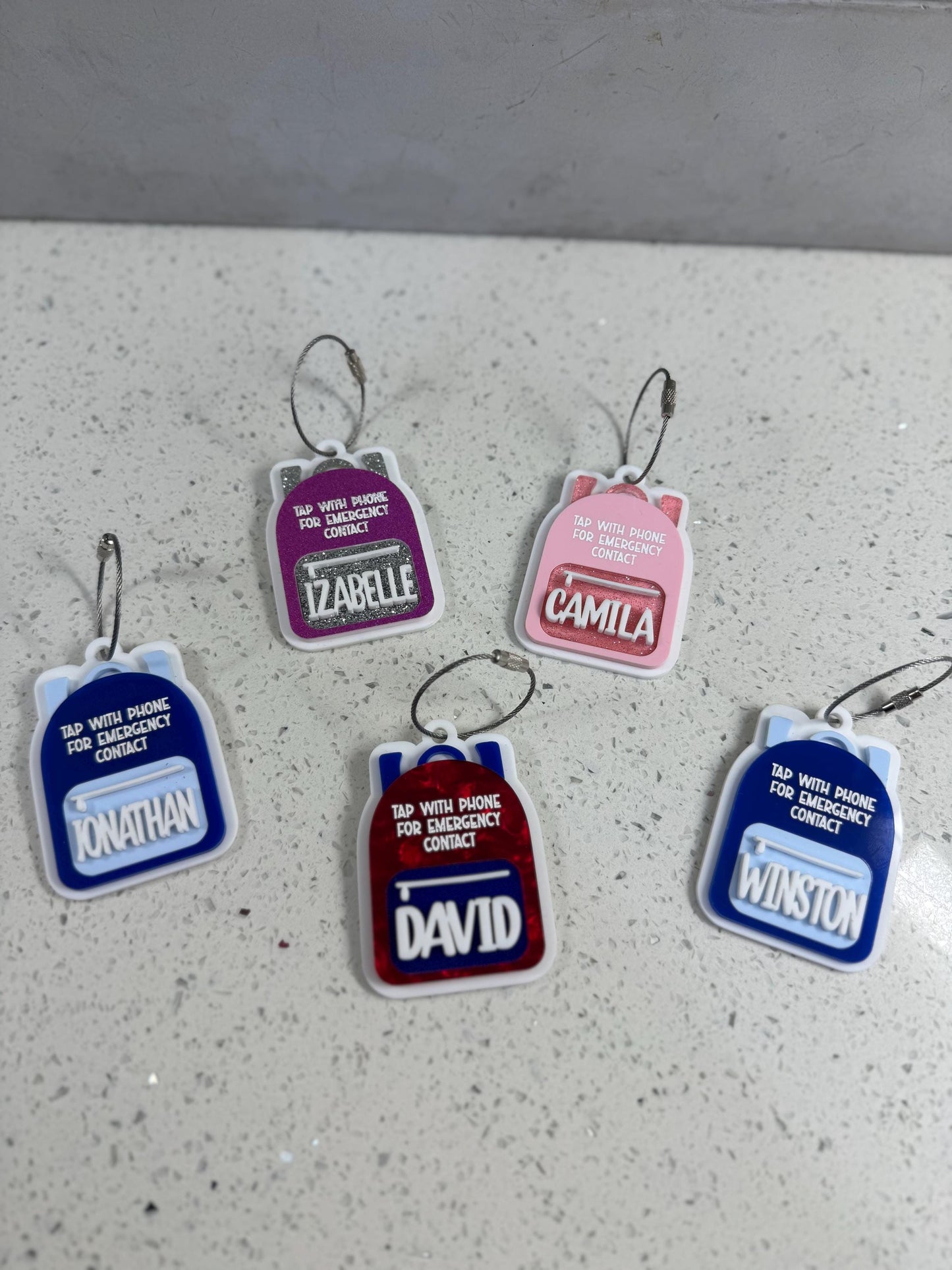 NFC Backpack Emergency Contact Tag: Personalized Safety Keychain