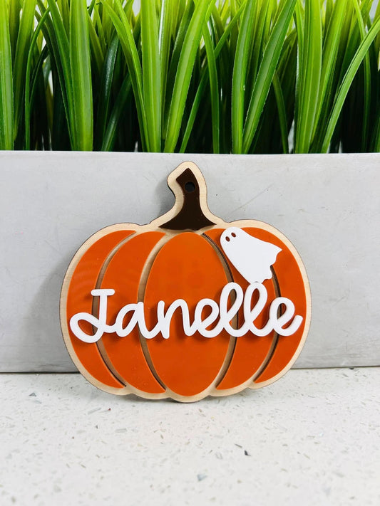 Halloween Basket Name Tag | Personalized Pumpkin Gift Tag | Trick-or-Treat Bucket Label |